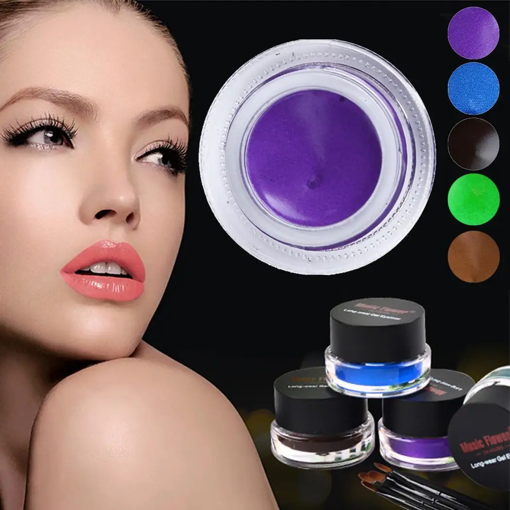 Women Portable Waterproof Lasting Eye Beauty Home Travel Party Casual etc. Eyeliner Cream 3g With Brush |