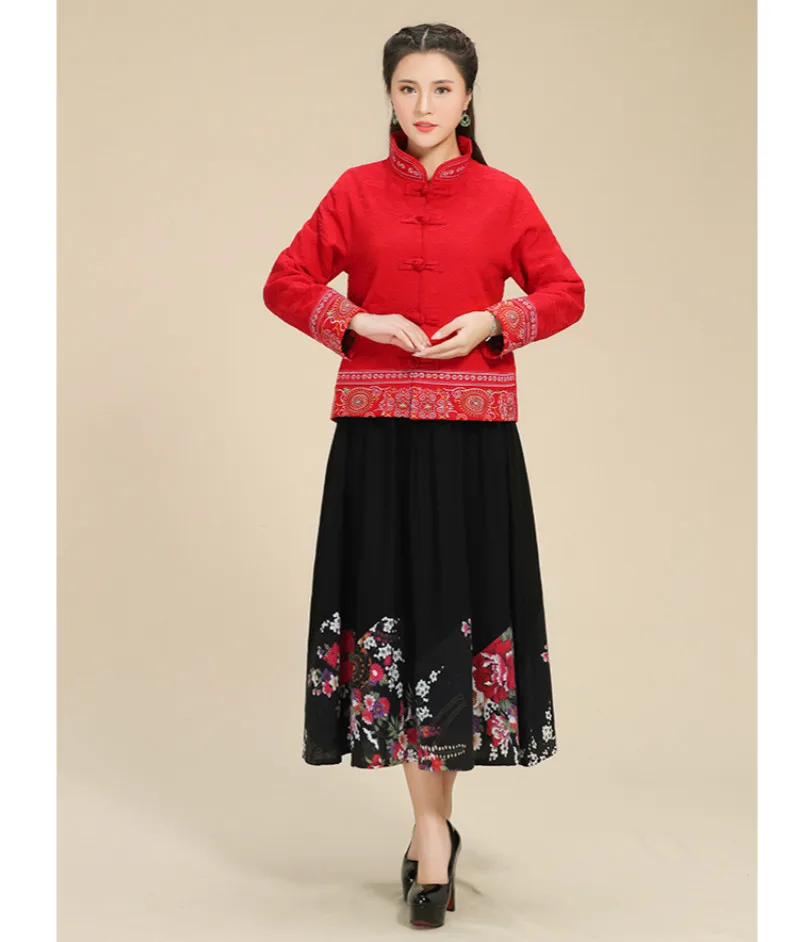 women skirts faldas mujer moda female autumn spring Mexico style ethnic design long black embroidery midi skirt | Женская одежда