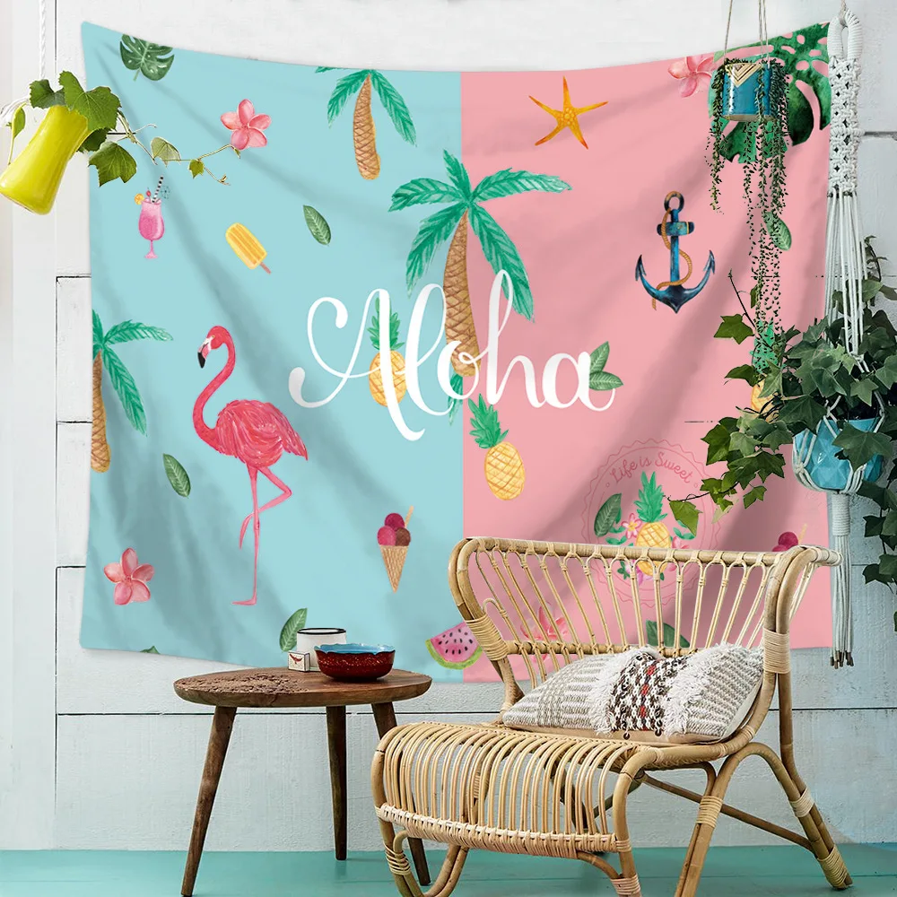 Фламинго перо Мандала стены гобелены украшения дома висит Boho пляжные коврики