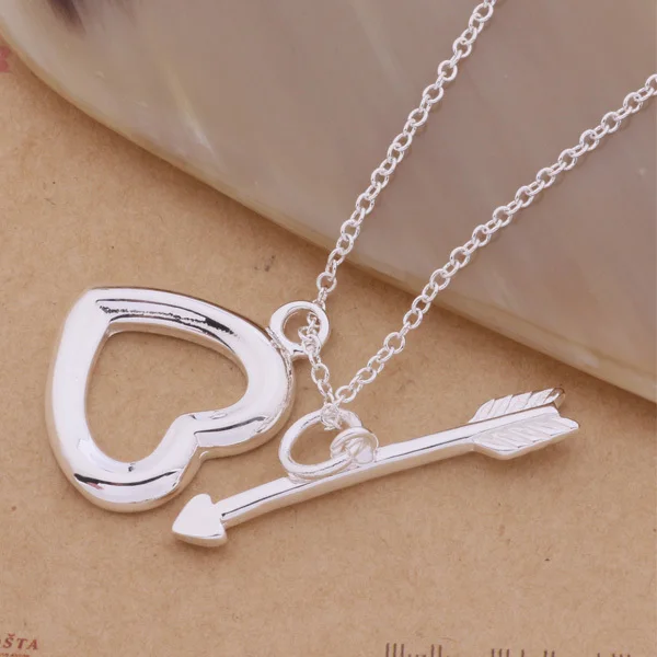 An318 Hot 925 Sterling Silver Necklace Fashion Jewelry Pendant Arrow And Heart-shaped /goeapfla Asqajjxa | Украшения и аксессуары