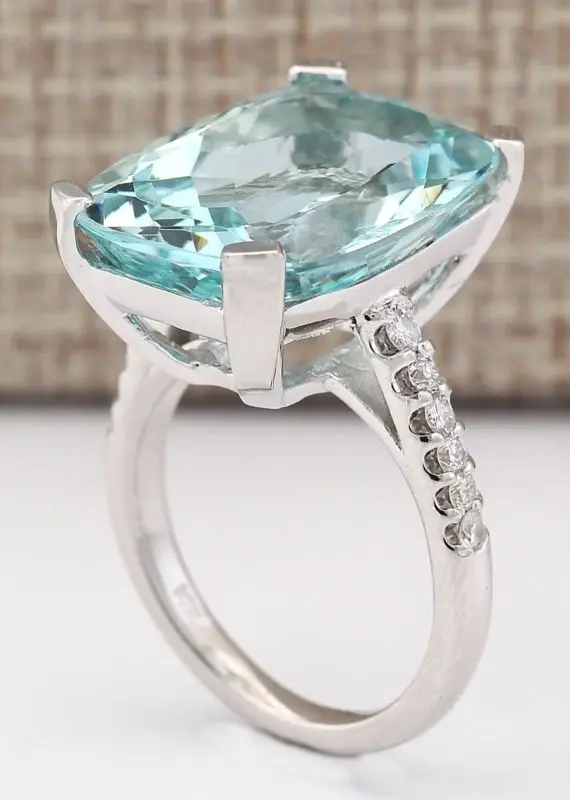 Fashion Women Elegant Sea Blue Zircon Jewelry Wedding Engagement Ring Statement Gift | Украшения и аксессуары