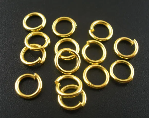 Прекрасные 200 шт Золотые открытые кольца 8x1 2 мм (B03828)|findings beads|findings earringsfindings wholesale |