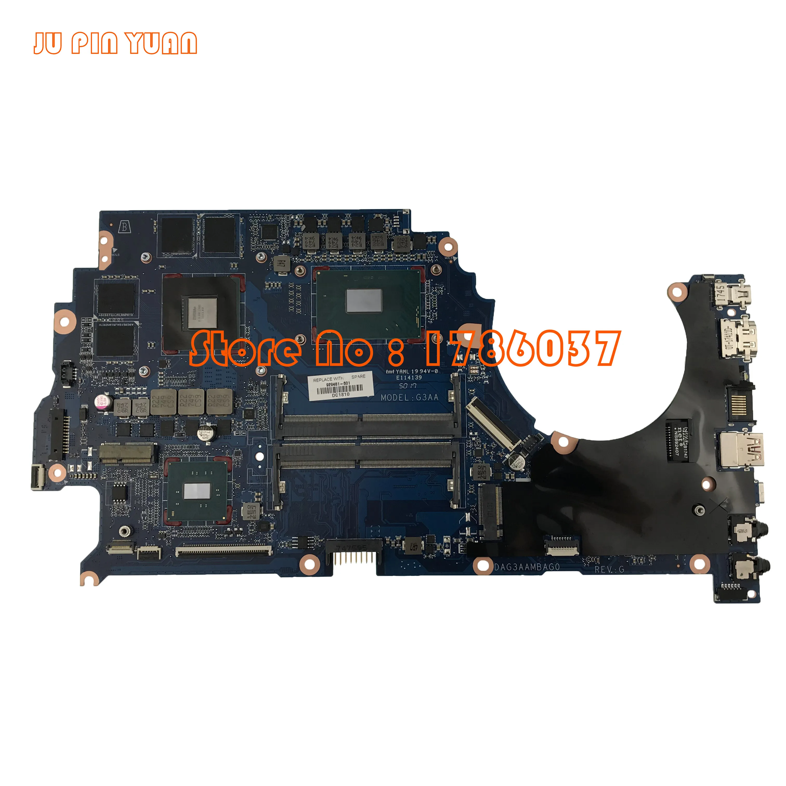 Preise 929481-001 929481-601 929481-501 DAG3AAMBAE0 Für HP Qmen TPN-Q194 15-CE 15T-CE Laptop Motherboard WithGTX1050Ti 4GB I7-7700HQ