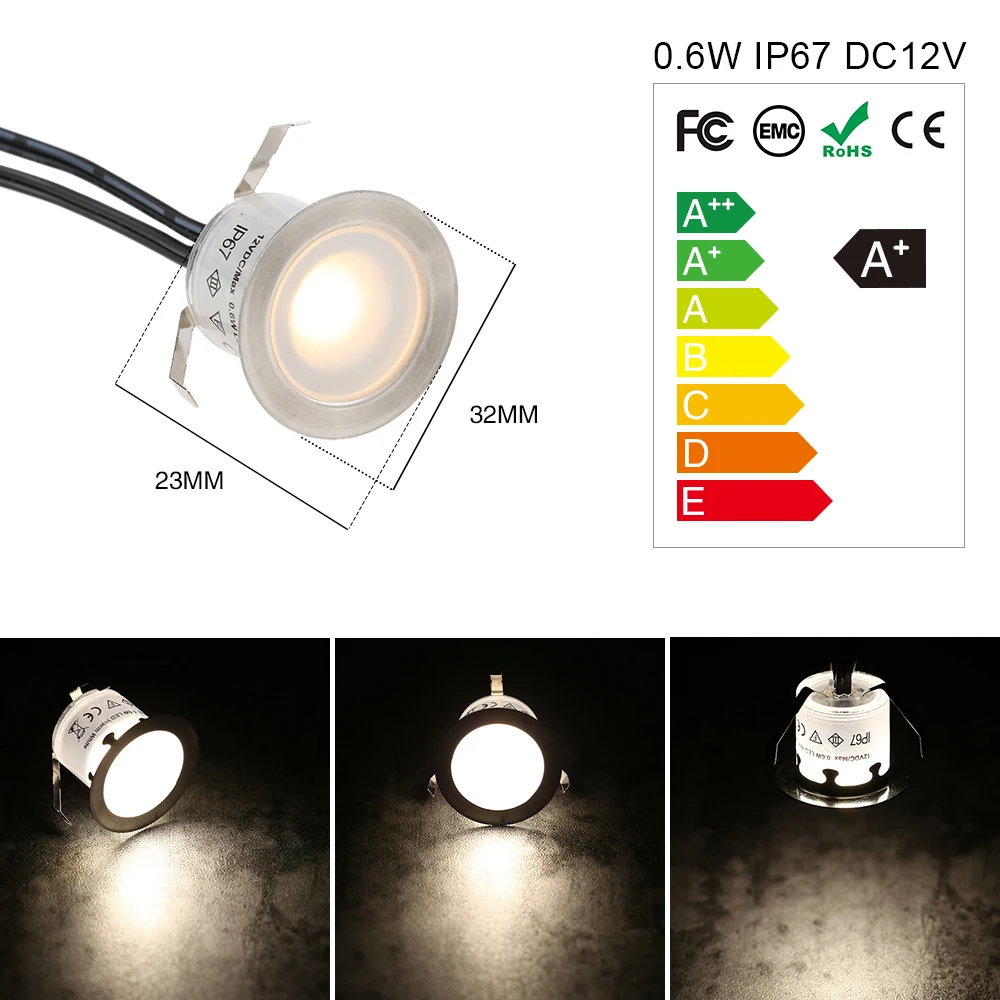 16 шт. утопленный подземный светильник светодиодный для террасы открытый IP67