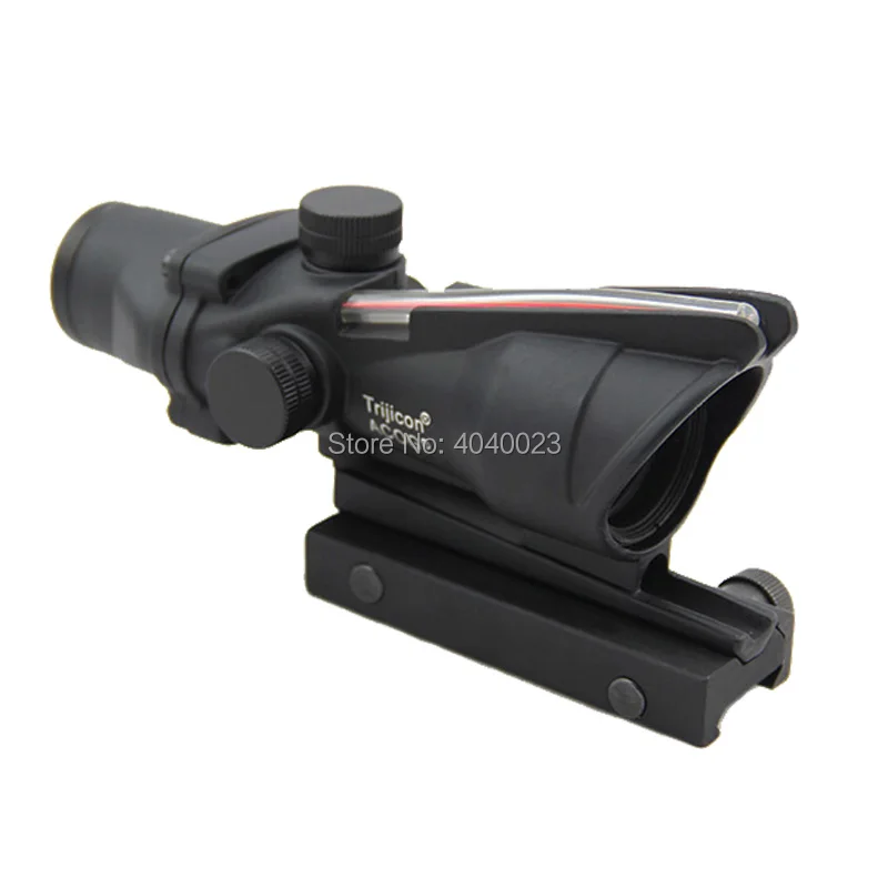 Прицел охотничьей винтовки ACOG 4X32 оптический прицел из волокна с красной точкой и