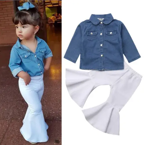 9M-4T Kids Baby Girl Clothes Long Sleeve Denim Tops+Flared Leggings Pants Trouser Outfit Set
9M-4T Kids Baby Girl Clothes Long Sleeve Denim Tops+Flared Leggings Pants Trouser Outfit Set
