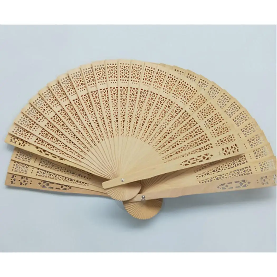 Женский складной полый скульптурный деревянный веер нежный подарок ремесло