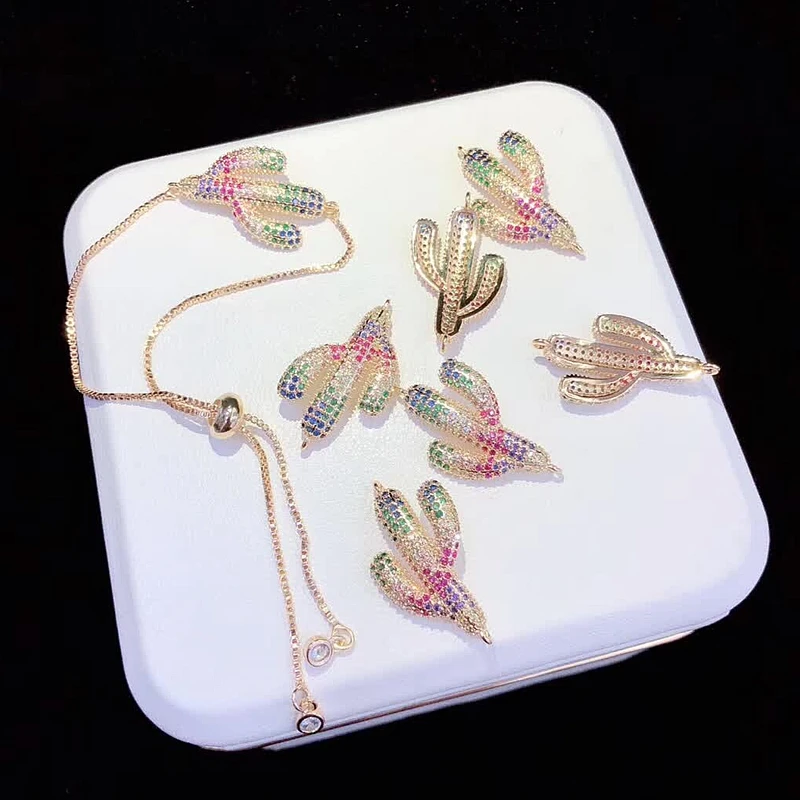 6 шт. Женский кристаллический соединитель в форме кактуса|Браслеты с шармами| |