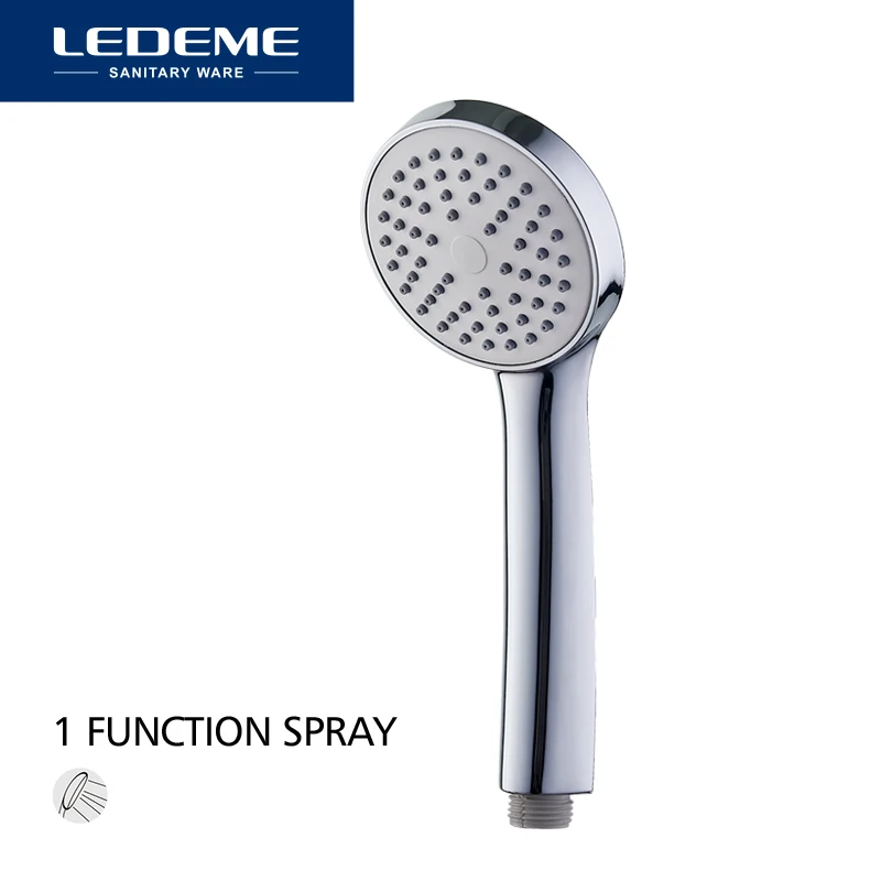 

LEDEME Shower Head ABS Plastic Chrome Bathroom Bath Shower Water Saving Round Shape Classic Hand Hold Shower Head Nozzle L11
