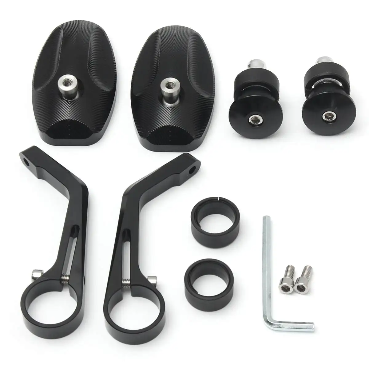 Зеркала заднего вида мотоциклетные черные 22 мм 7/8 дюйма|Боковые зеркала и