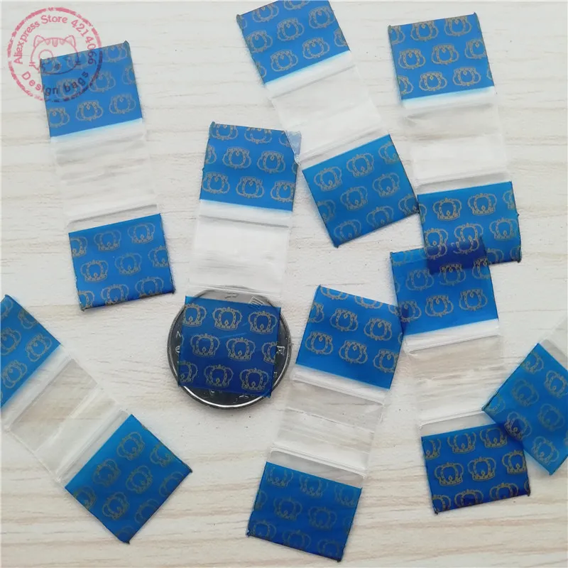 Маленькие пакеты на молнии 3/4 &quotX 3/4&quot 100 шт. маленькие пластиковые с принтом