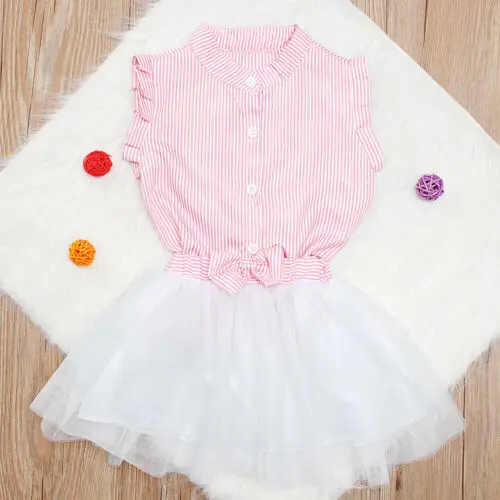 Комплект детской одежды из 2 предметов блузка в полоску для маленьких девочек