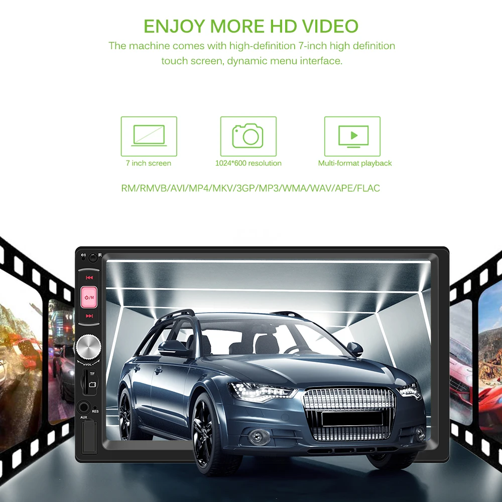 X4 7 Inch Car Mp5 Player Bluetooth Steering Wheel Control Supporting Android 8.1 IOS Electronics Remote Controller | Автомобили и