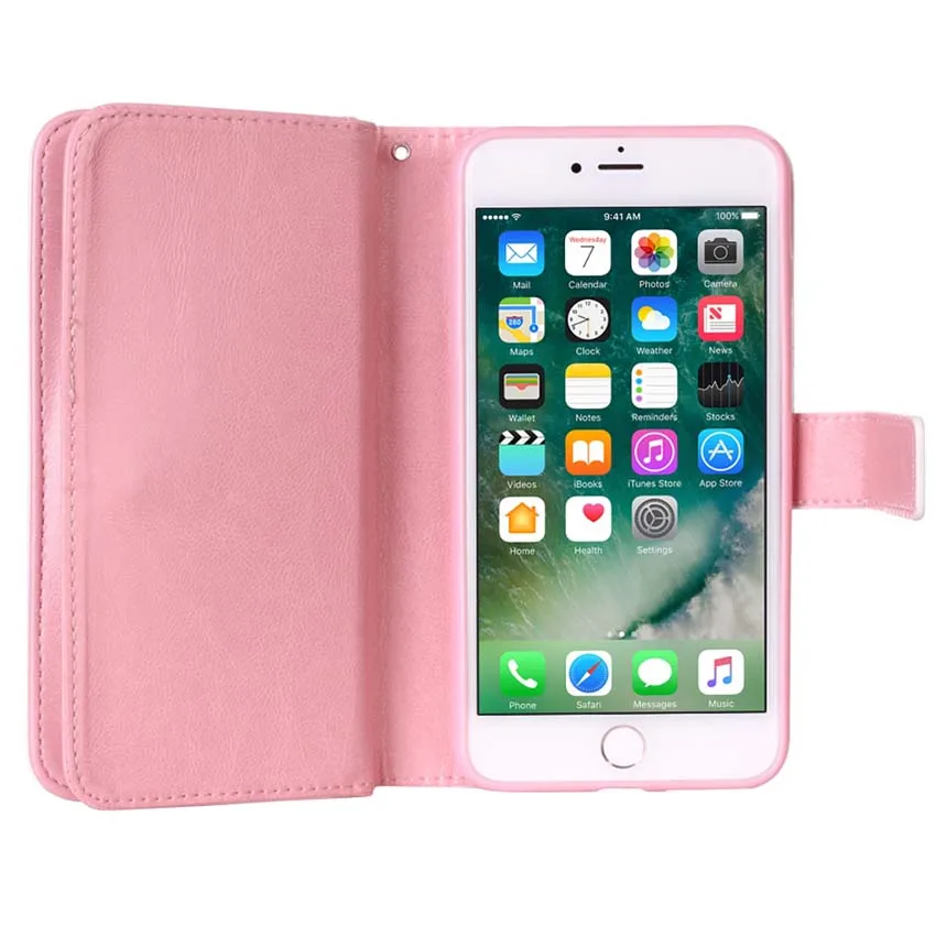 Роскошный кожаный флип чехол для iphone 6s 7 8 plus x XS Max XR кошелек с 9 держатель карт