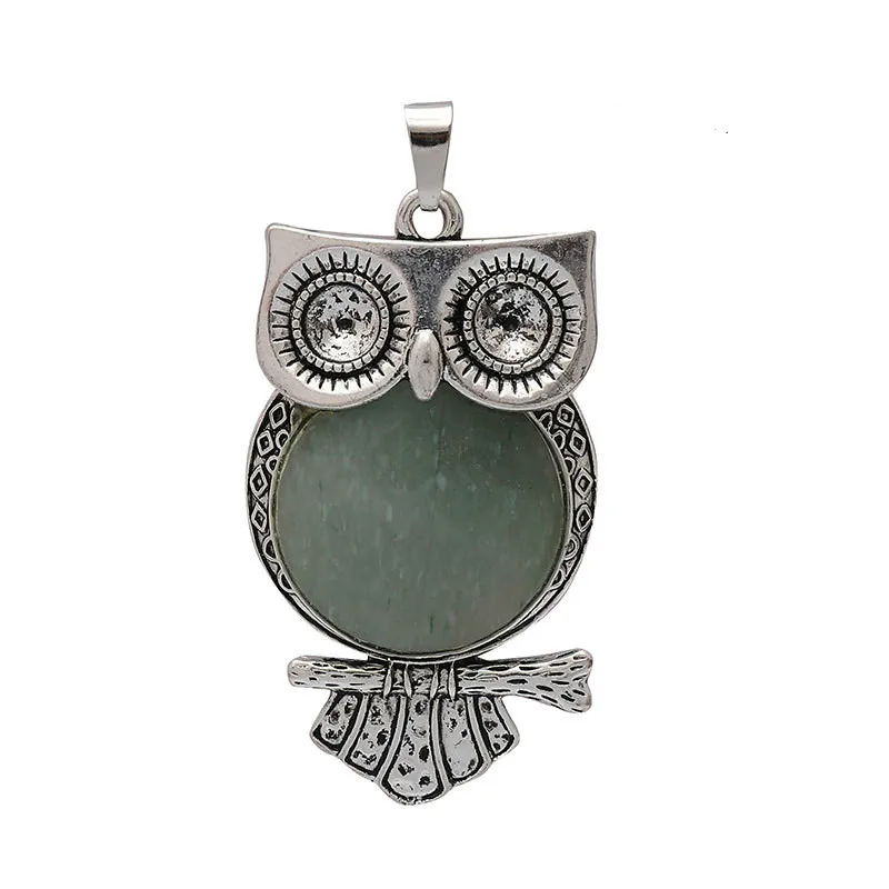 Элегантный натуральный милый 3d Сова Бабочка Стрекоза розовый камень зеленый