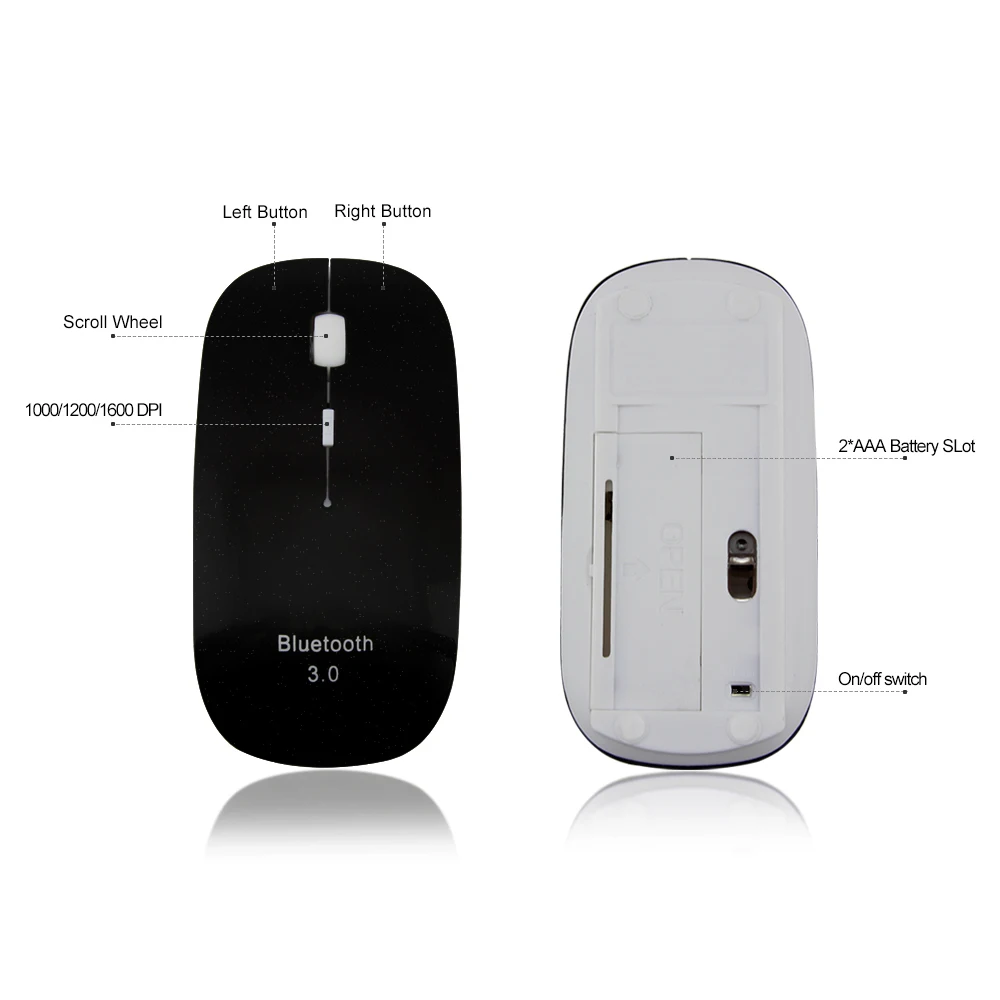 Беспроводная ультратонкая оптическая игровая мышь CHUYI Bluetooth 3 0 1200DPI с адаптером 4