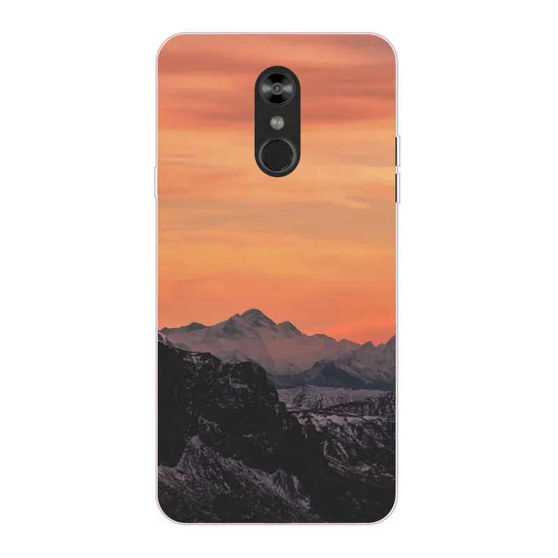 Чехол для LG Q Stylo 4 мягкая задняя крышка из ТПУ с изображением пейзажа кремния 2018