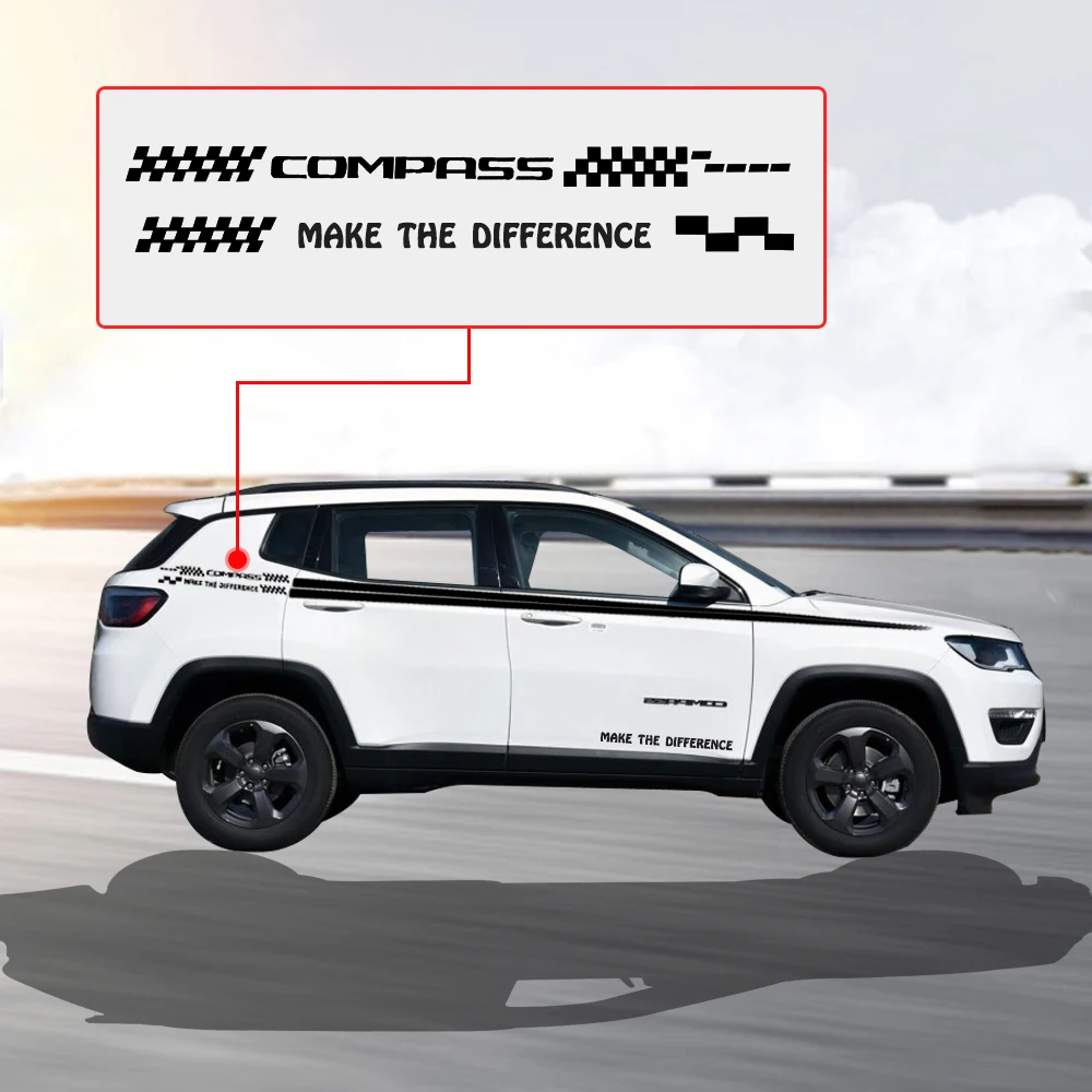 Автомобильные аксессуары для Jeep Compass Hatchback Sedan внедорожник боковая наклейка на