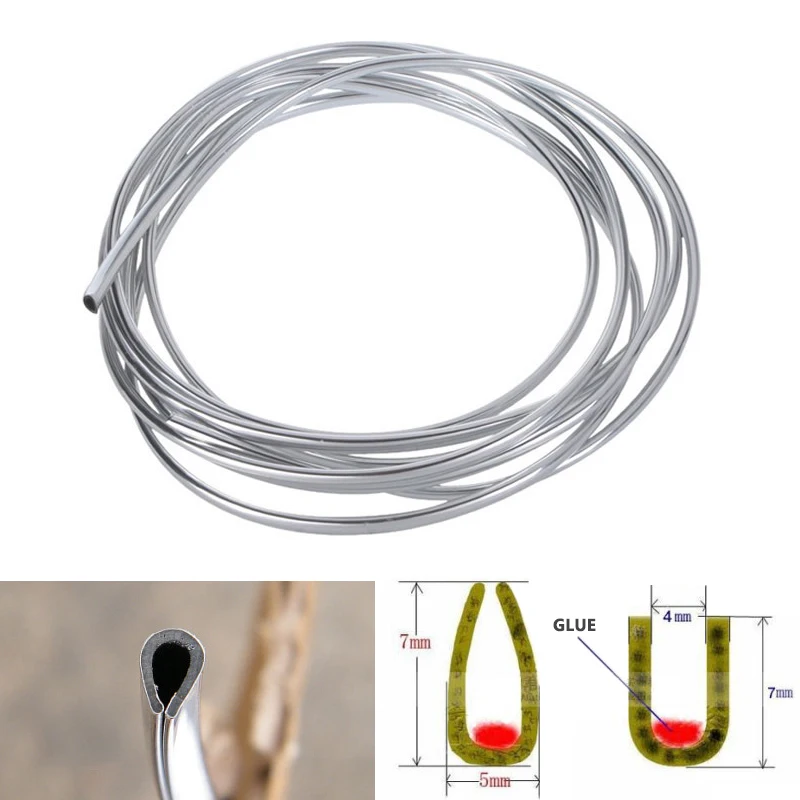 DIY 1 м 2 3 автомобильные внутренние молдинги хромированная U образная