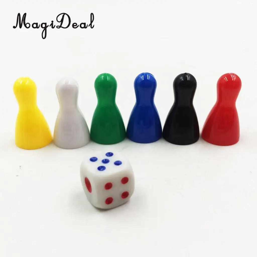 6 штук/упаковка штук Pawn шахматы пластиковых частей набор Игральный костей для