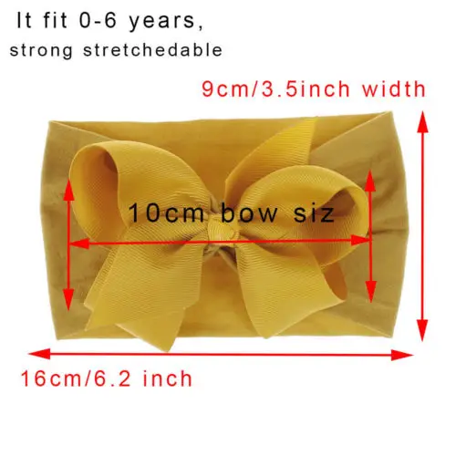 

Newborn Baby Girls Cute Bow Hairband Kids Headband Stretch Turban Knot Head Wrap New 18 Colour