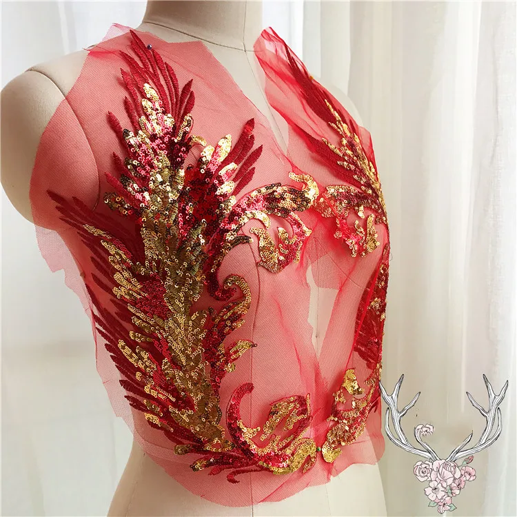 Блестящие нашивки сделай сам для платья Qipao вышивка рисунок Феникс павлинье перо