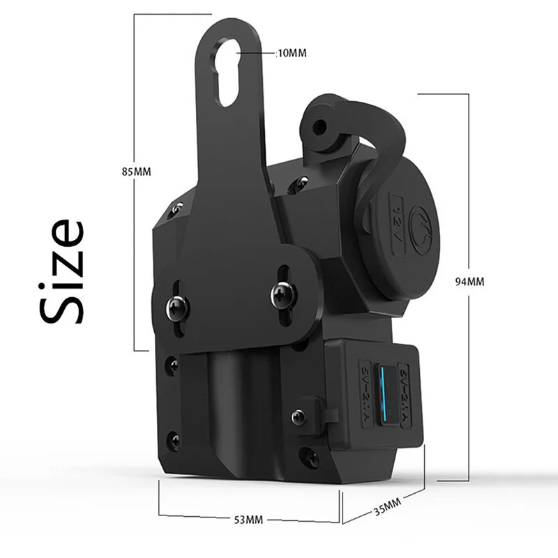 1x 12V ~ 24V черные мотоциклетные прикуривателя светодиодный вольтметр Dual USB Зарядное