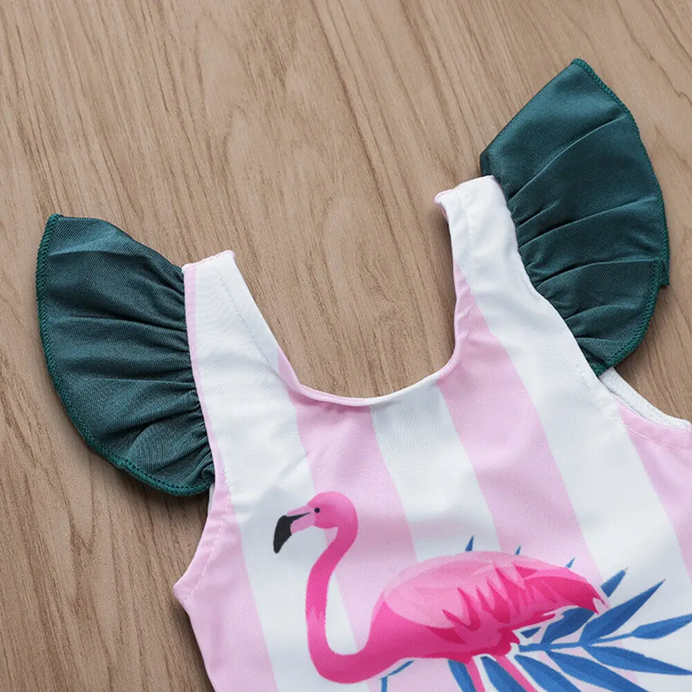 Новинка 2019 купальный костюм с фламинго для новорожденных и маленьких девочек