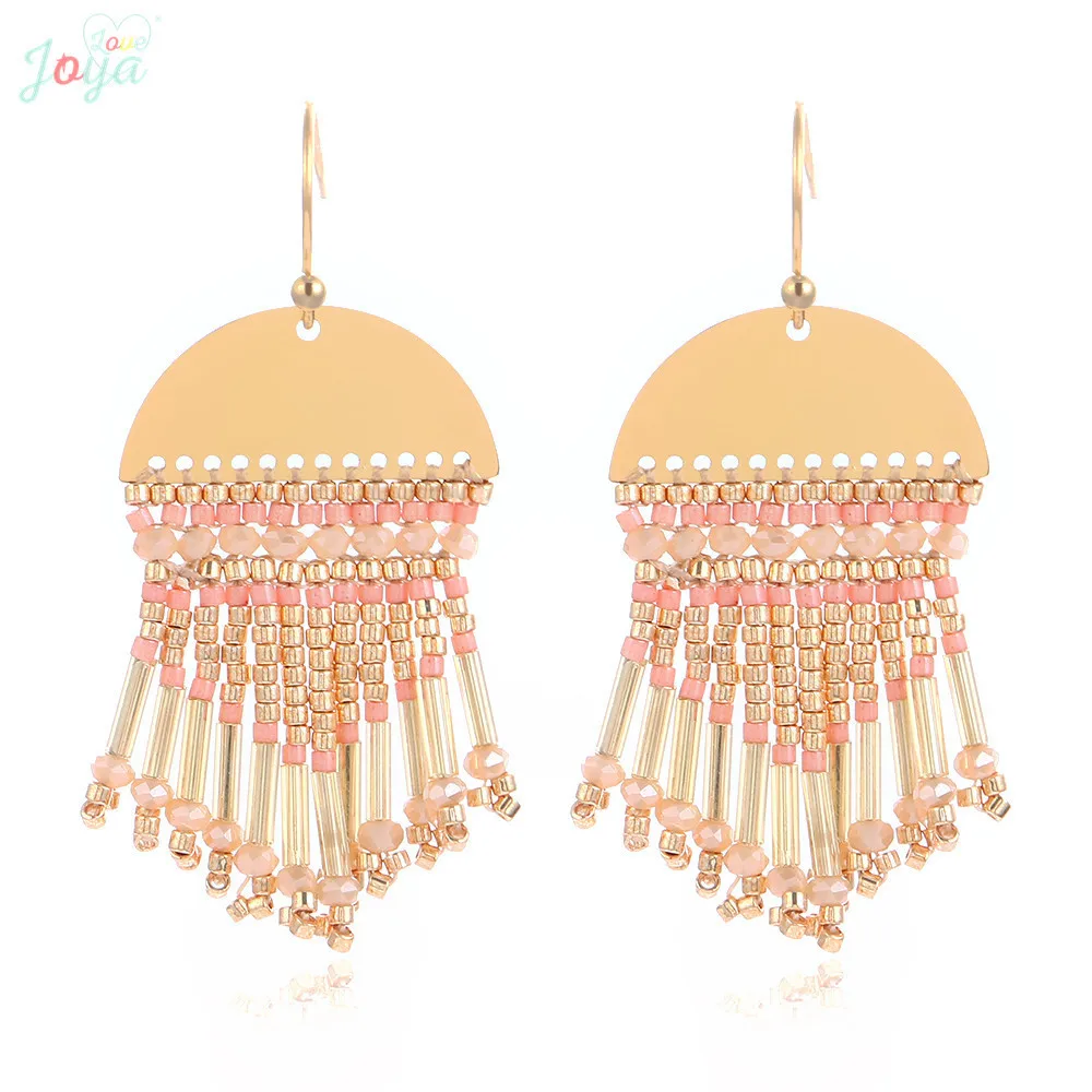 Badu серьга Boho для женщин полукруглые серьги с кисточками из нержавеющей стали