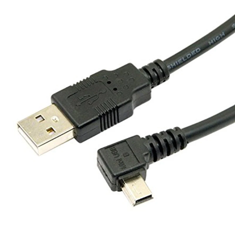 Мини USB B Тип 5pin мужской прямоугольный 90 градусов к 2 0 Мужской кабель для передачи
