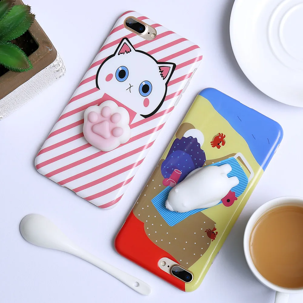 KISSCASE 3D силиконовый чехол для iPhone 7 8 Plus 6 6S мягкие чехлы телефонов с милыми
