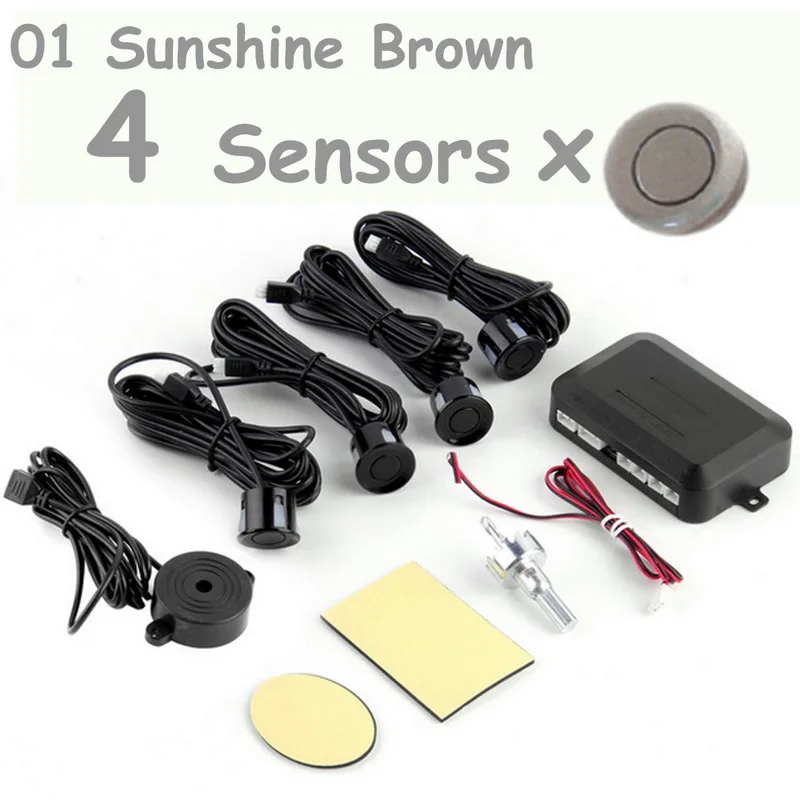 

new arrival Car Reverse Parking Radar 4 Sensors Backup Security System Kit Sound Buzzer Alert Alarm 44 colors available hot