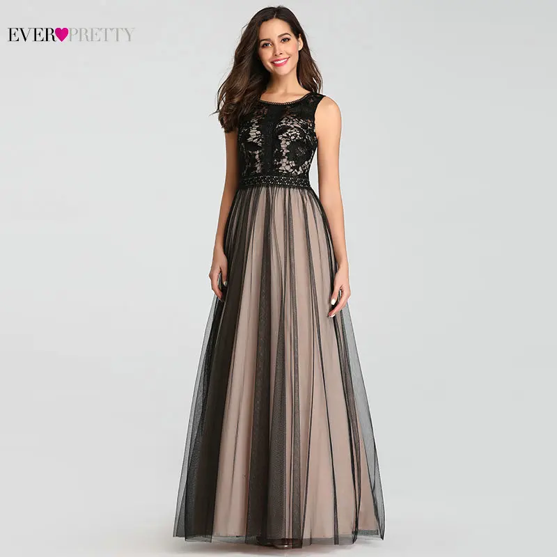 Модные длинные платья подружек невесты Ever Pretty Sexy A Line без рукавов Кружевное