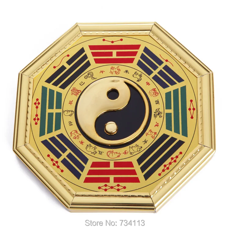 Зеркало с открысветильник Yin and Yang Bagua Вселенная из сплава со знаками Зодиака Тай
