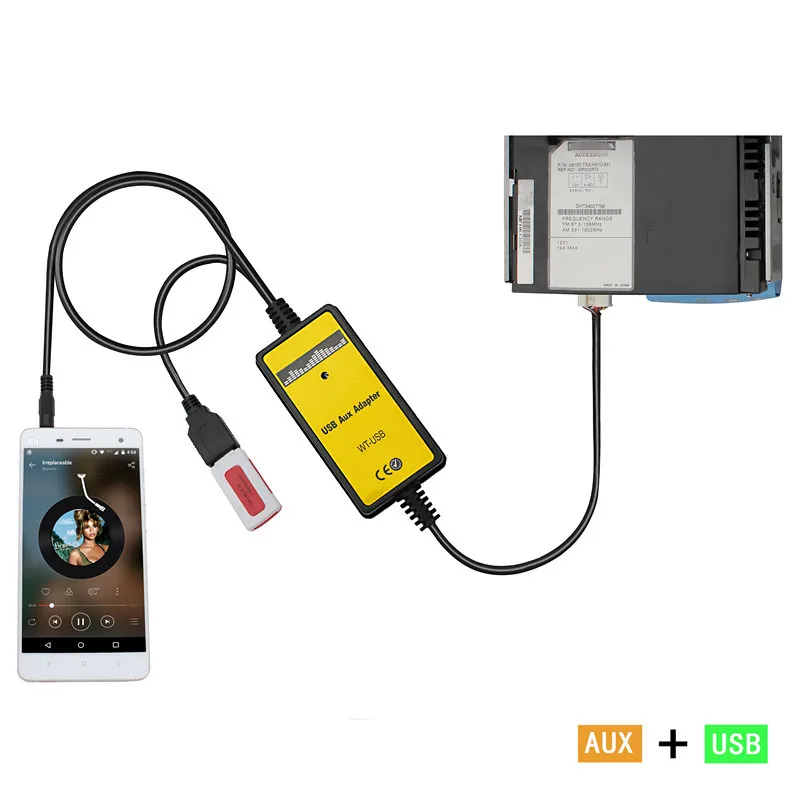 AUX USB автомобильный интерфейс адаптер Кабель-адаптер Интерфейс прочный шнур