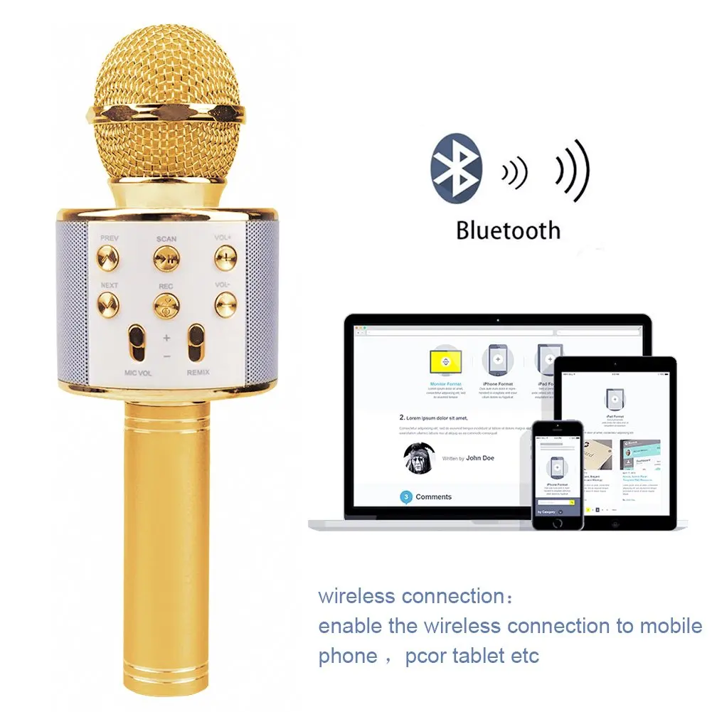 IG беспроводной микрофон для караоке две упаковки портативный Bluetooth плеер с