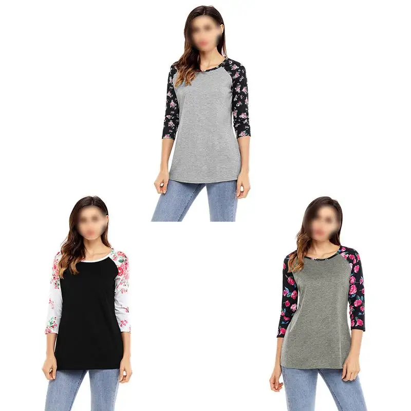 Горячая Повседневная футболка элегантная женская с круглым воротником шикарная