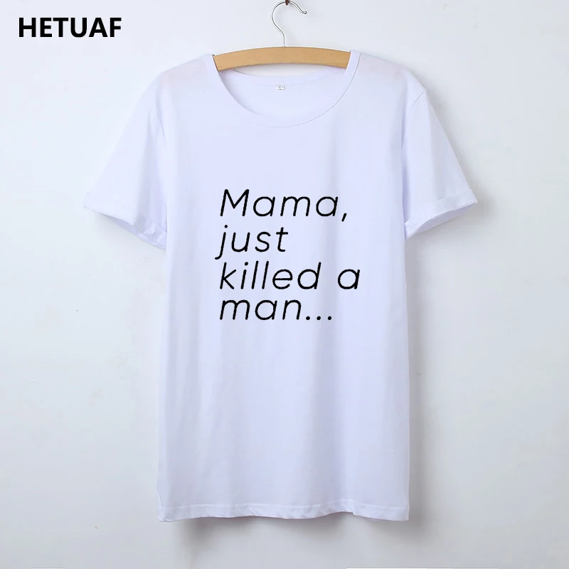 HETUAF забавная Футболка с принтом для женщин I Love Mama просто убило в стиле панк-рок
