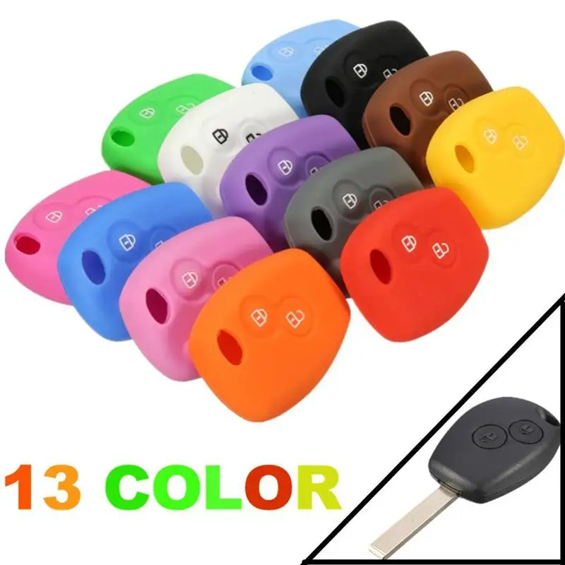 Silicone Key Case Car Cover Remote Control Fob for Renault 2 Button Pink | Автомобили и мотоциклы