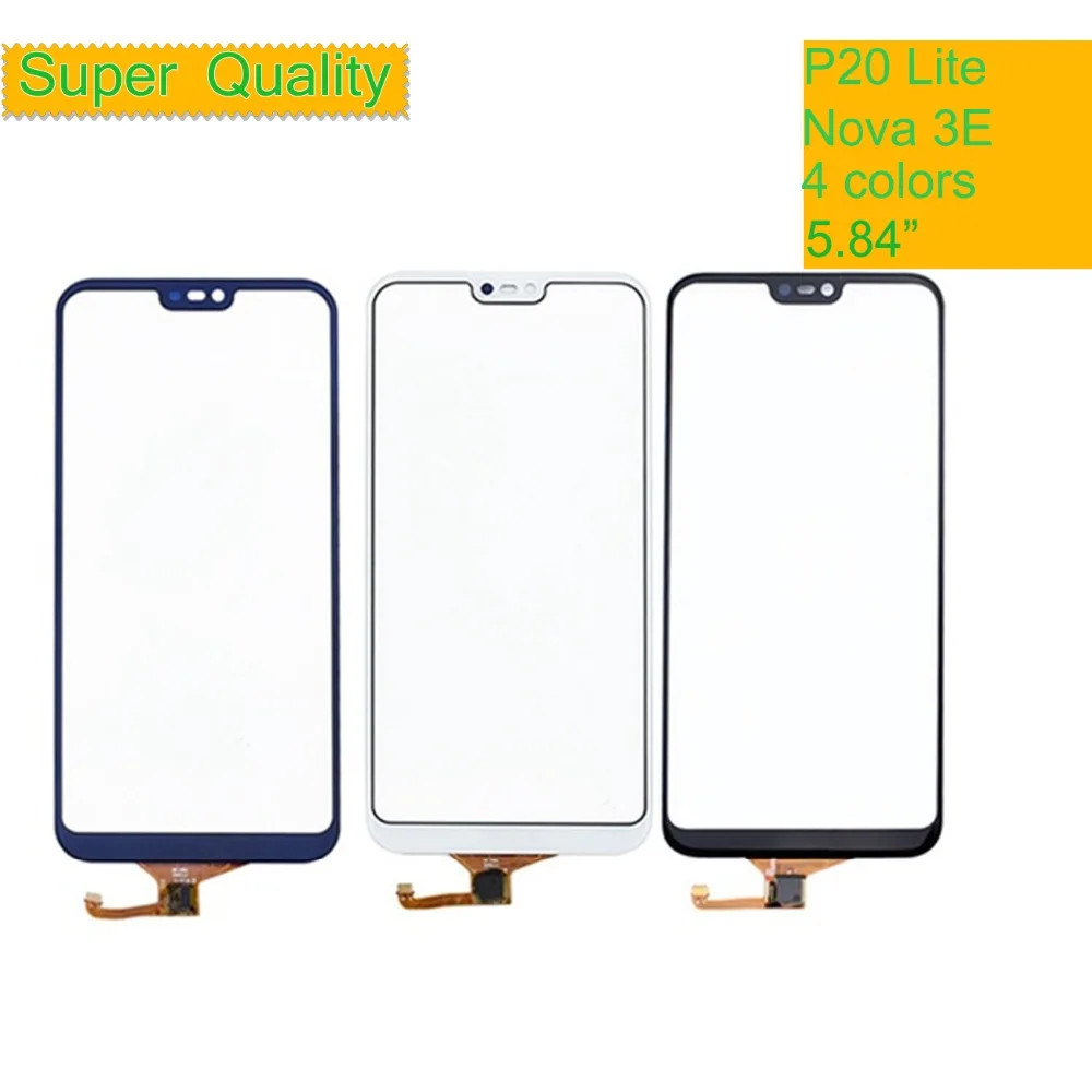 

10Pcs/Lot For Huawei P20 Lite Nova 3E Touch Screen Touch Panel Sensor Digitizer Front Glass Outer LCD Lens Replacement