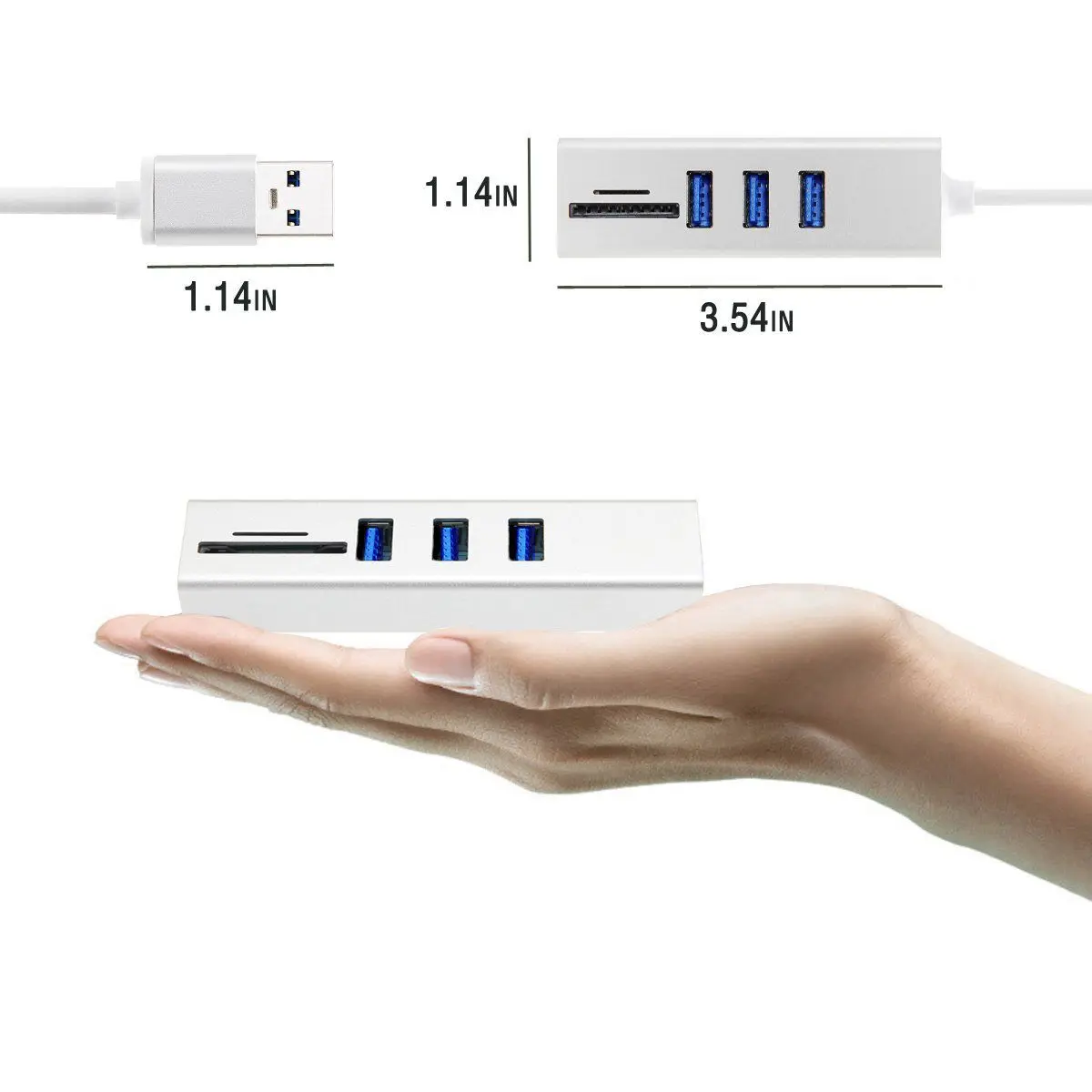 IG-5-In-1 USB 3.0 HUB &amp Card Reader Includes 3-Port Hub an Micro and SD card reader Charge or Connect Devices | Компьютеры и офис