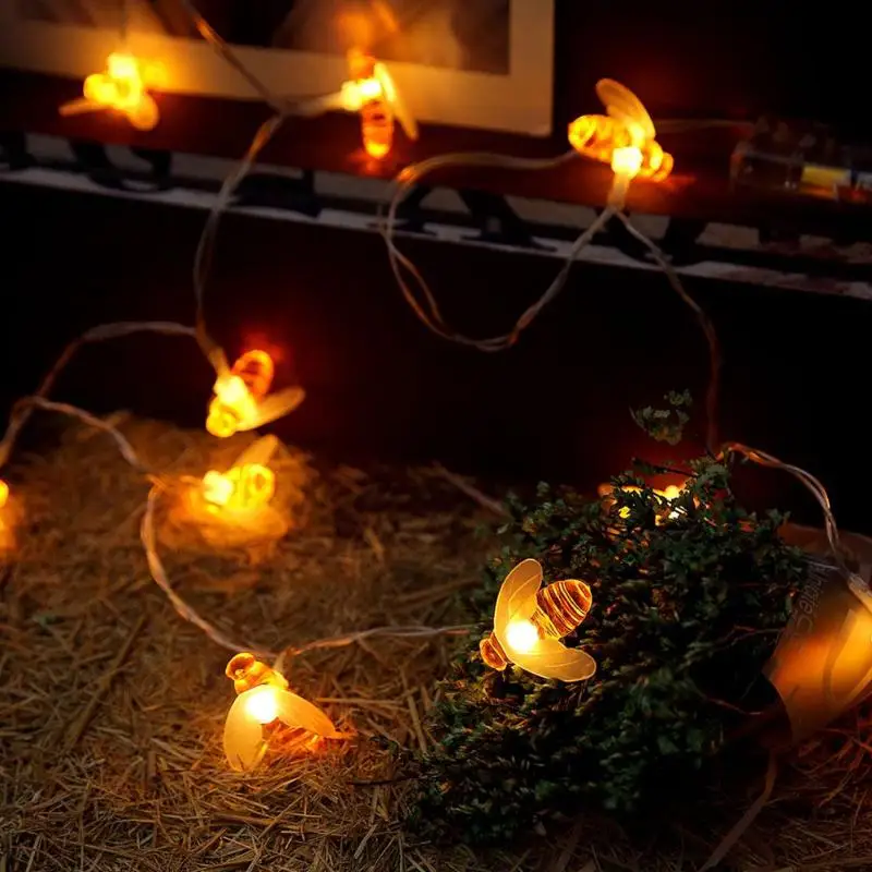 10/20 штук Светодиодный пчелы батарея теплый белый светильник декоративный s