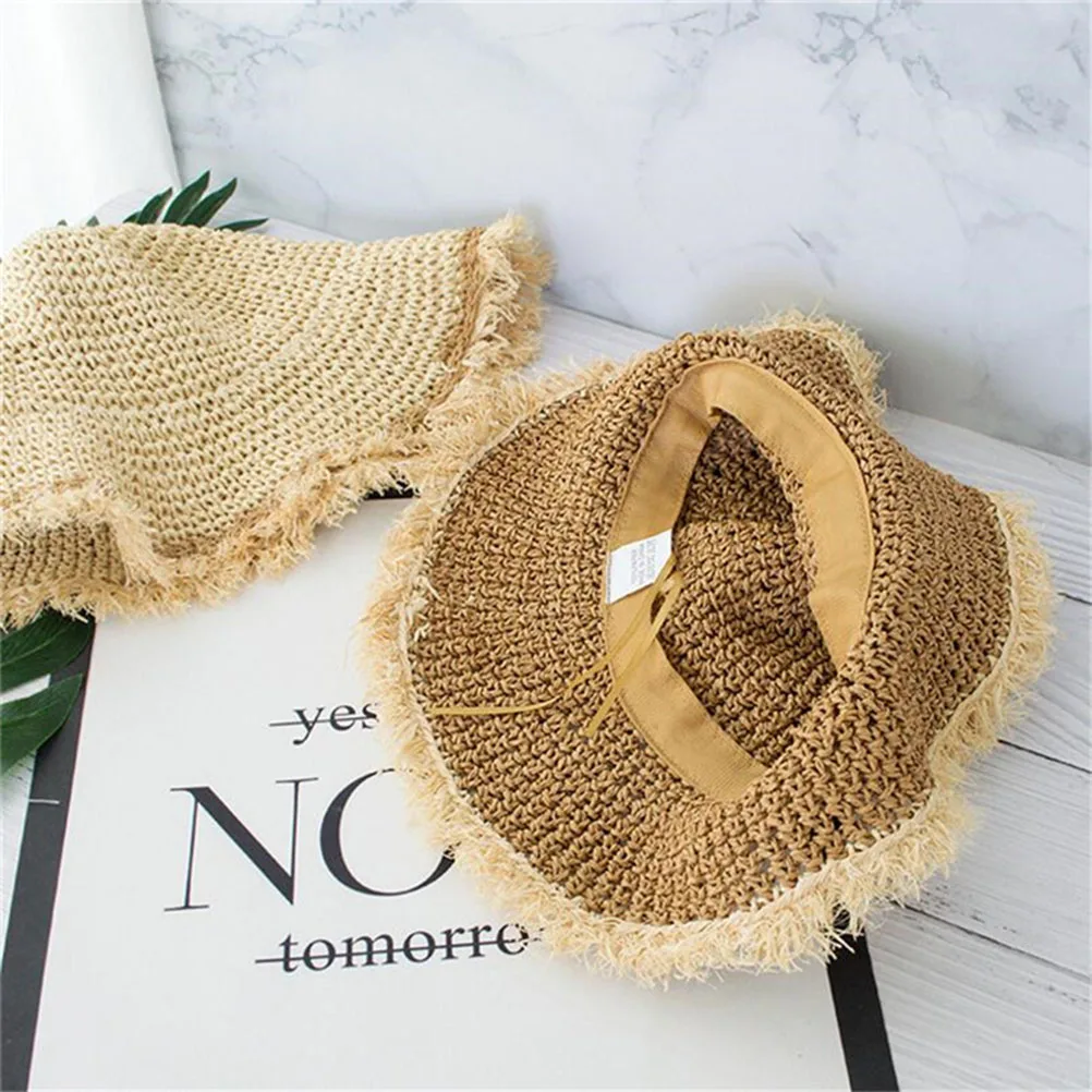 Women Straw Hat Wide Brim Fashion Outdoor Foldable Summer Beach Cap Bucket for Lady Adult | Аксессуары для одежды