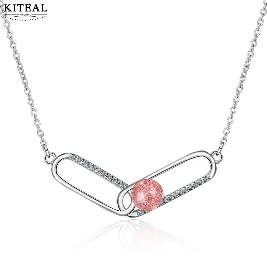 KITEAL 925 Горячая Новинка посеребренные Духи Женский кулон скрепка для бумаги 40 см + 3