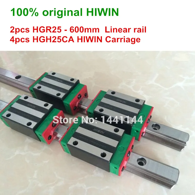 HGR25 HIWIN линейный рельс: 2 шт. 100% оригинальный рельс HGR25-600 мм + 4 HGH25CA перевозки CNC