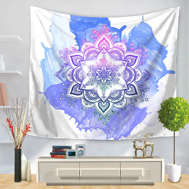 

New Hippie Tapestry Printed Lotus Tapestry Bohemia Mandala Tapestry Serviette Plage Wall Hanging for Wall Decoration Yoga Mat