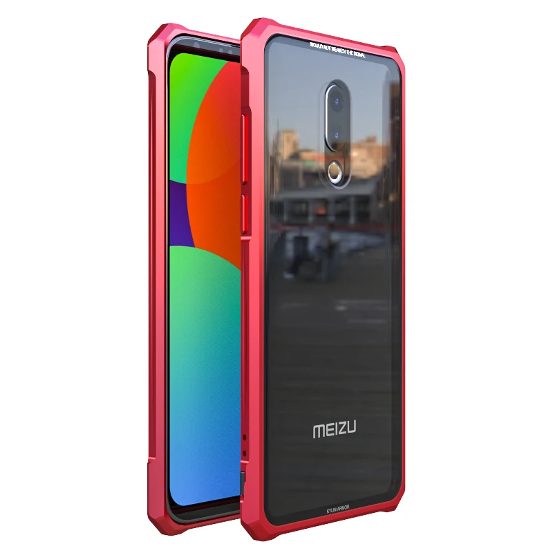 Meizu 16 Plus чехол Meizu16 металлический бампер рамка с прозрачным закаленным стеклом
