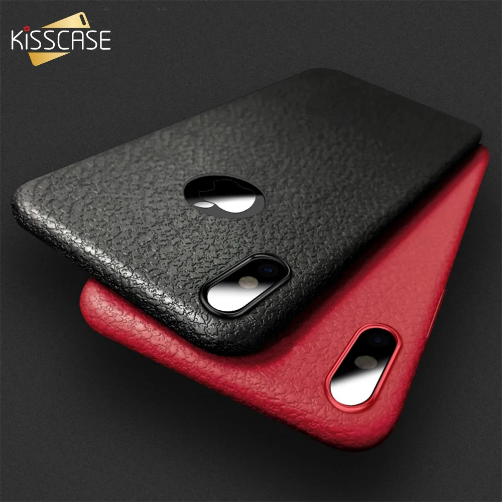 KISSCASE мягкие ТПУ кожаные чехлы для телефонов iPhone 6S 6 7 8 Plus XS Max ультра тонкий кожаный