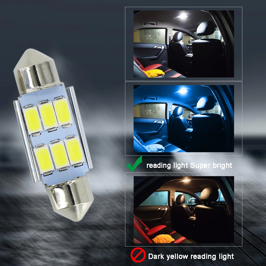 4 шт. для Golf 5 Passat 3B 3BG 3C CC Polo 9N T5 Eos led car C5W 36 мм Canbus No Error номерной знак Светодиодная