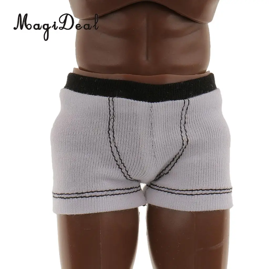 

1/6 Scale Cotton Blend White Men Casual Underwear Boxers Fit for 12 Inch Male Action Figure Body